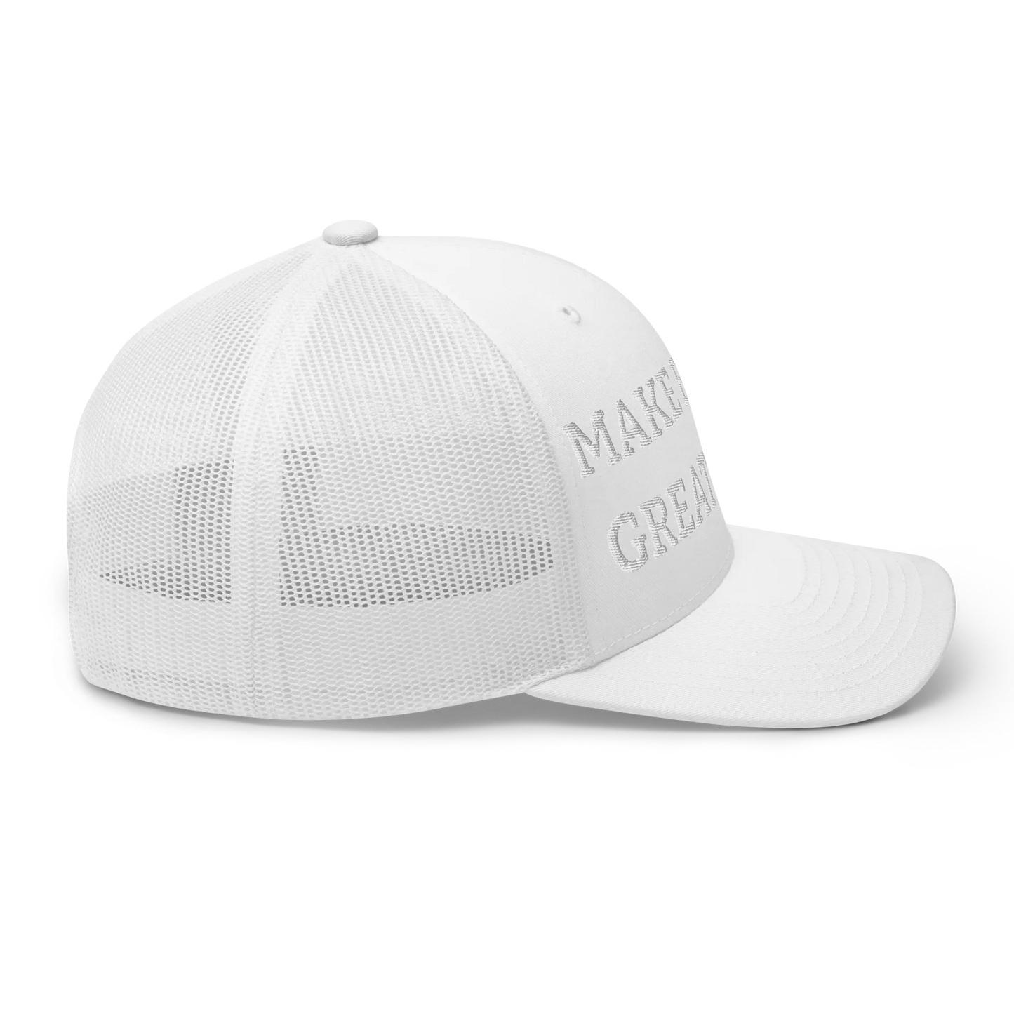 Monochrome White "Make Europe Great Again" / MEGA Trucker Cap Right View