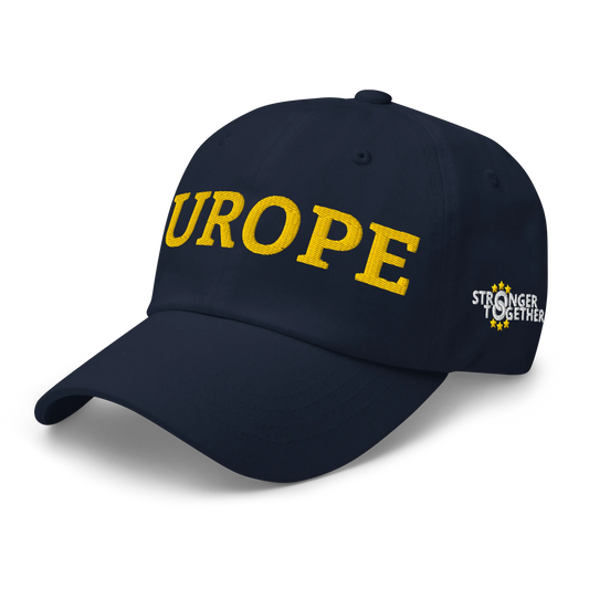 Navy Blue "EUROPE" Cap Left Front View