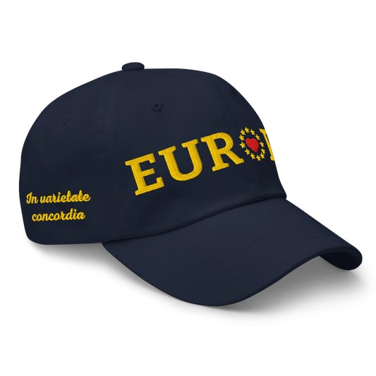 Navy Blue "EUROPE" Cap with "Show the Love for Europe" emblem Right Front View