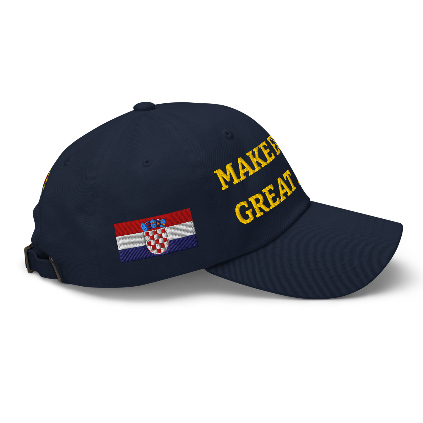 Navy Blue MEGA Hat with National Flag of Croatia Right View