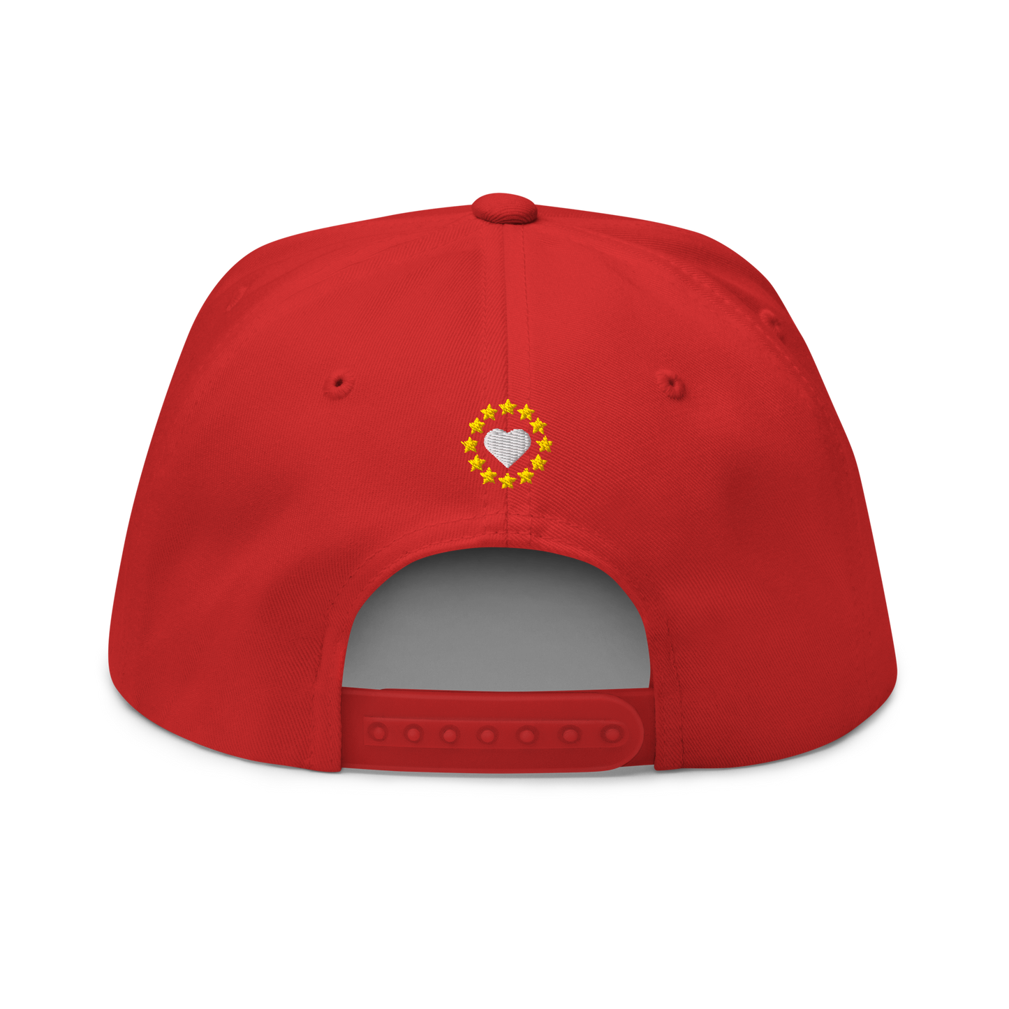 Red anti-MAGA hat with National Flag of Panama Back View