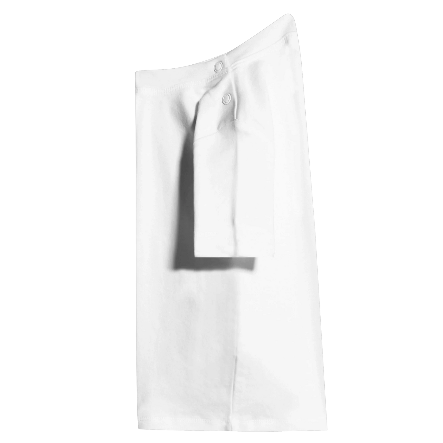 White "Made in EU" Embroidered Baby T-shirt Side View