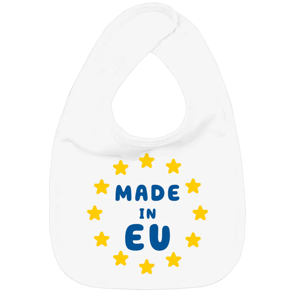 White "Made in EU" Organic Baby Bib