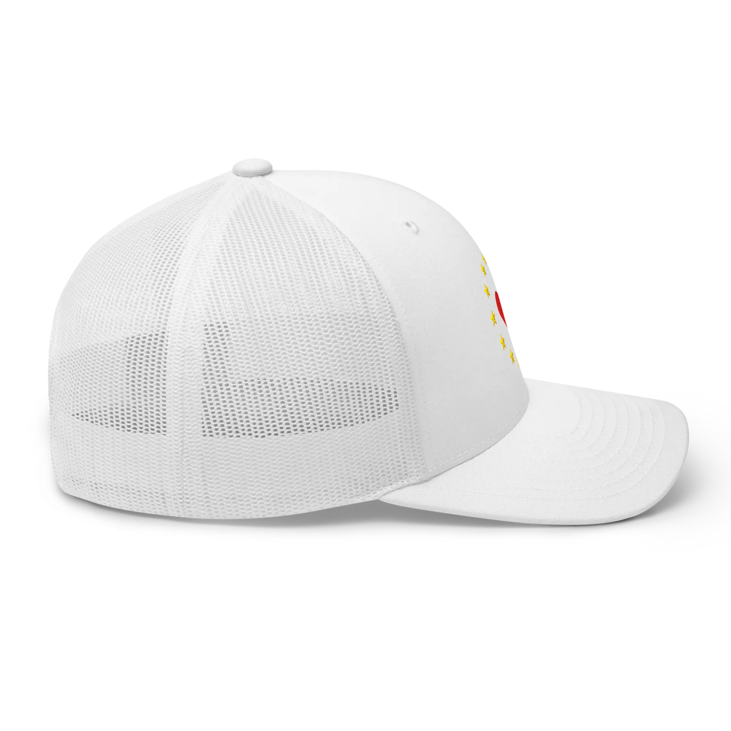 White "Show the Love for EU" Trucker Cap with Right View