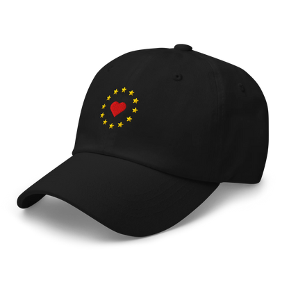 Black "Show the Love for Europe" Cap Left Front View