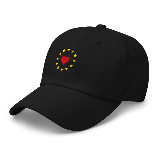 Black "Show the Love for Europe" Cap Left Front View