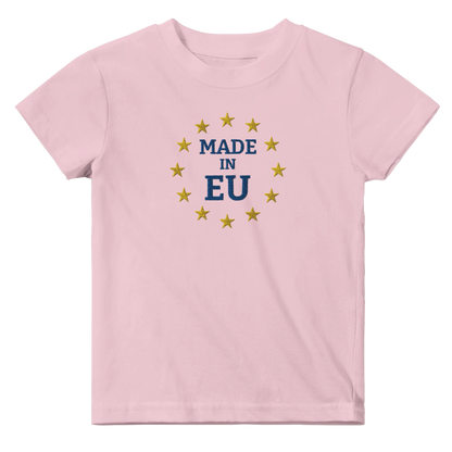 "Made in EU" Embroidered Baby T-shirt / Pink