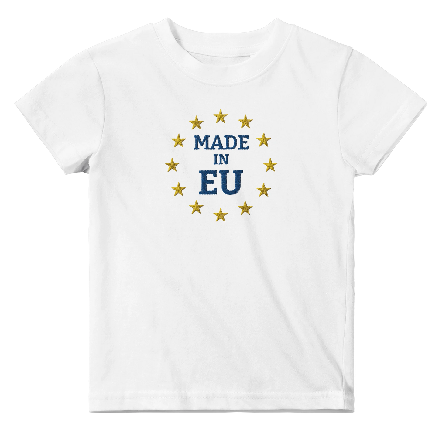 "Made in EU" Embroidered Baby T-shirt / White