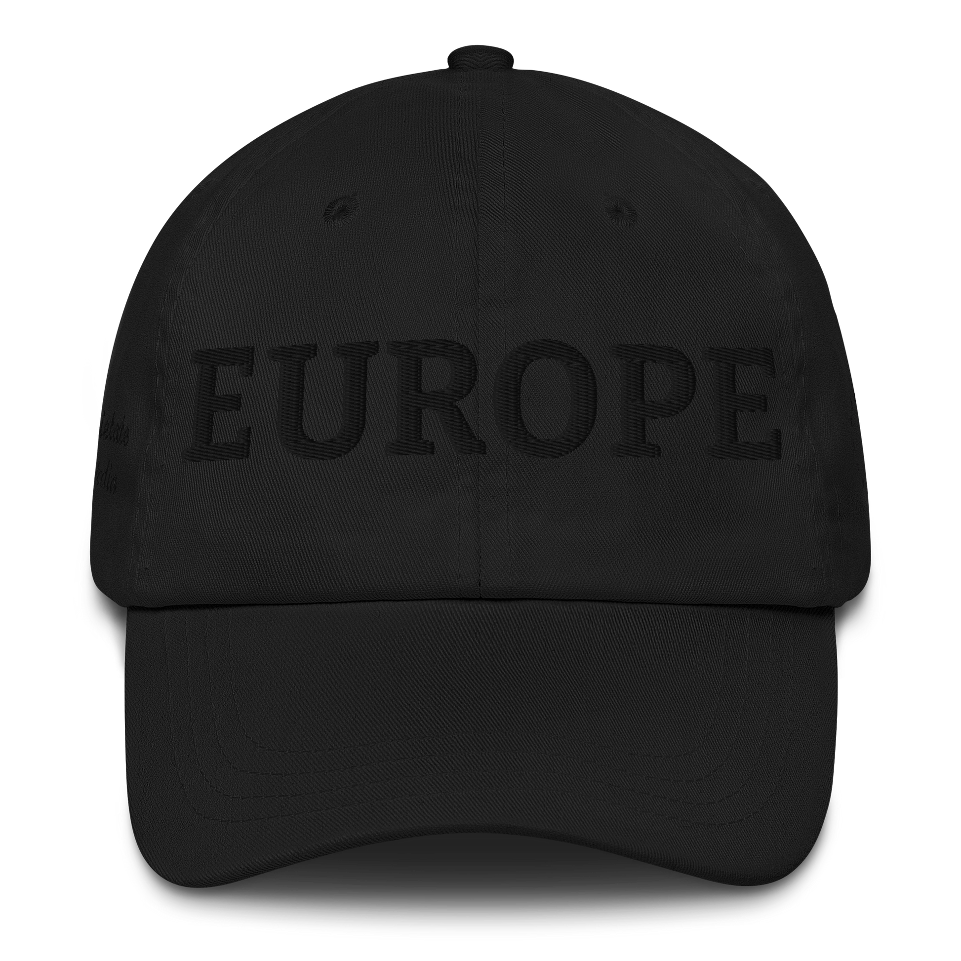 Monochrome Black "EUROPE" Cap Front View