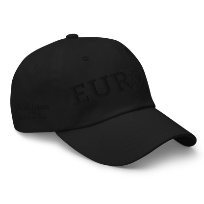 Monochrome Black "EUROPE" Cap with "Show the Love for Europe" emblem Right Front View