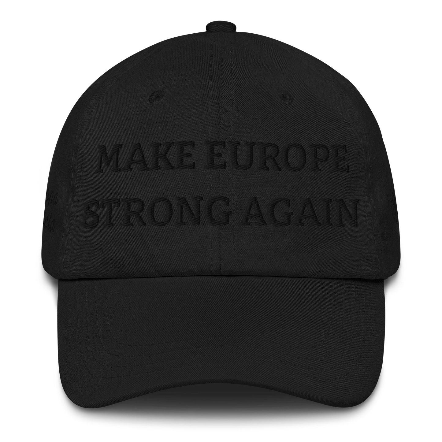 Monochrome Black "Make Europe Strong Again" / MESA Cap Front View