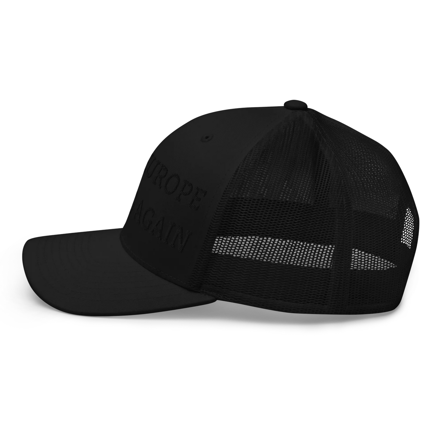 Monochrome Black "Make Europe Strong Again" / MESA Trucker Cap Left View