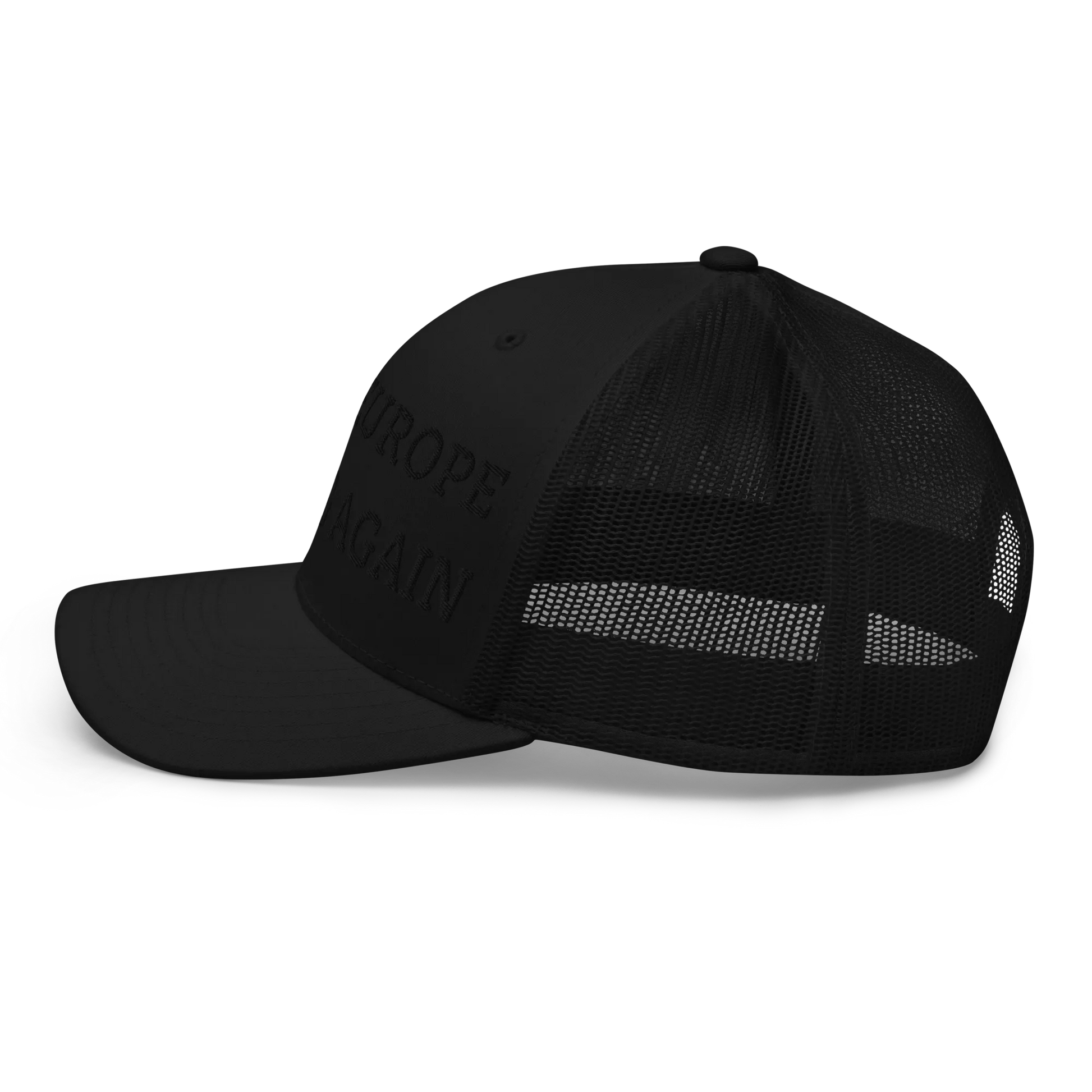 Monochrome Black "Make Europe Strong Again" / MESA Trucker Cap Left View