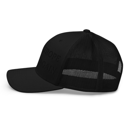 Monochrome Black "Make Europe Strong Again" / MESA Trucker Cap Left View