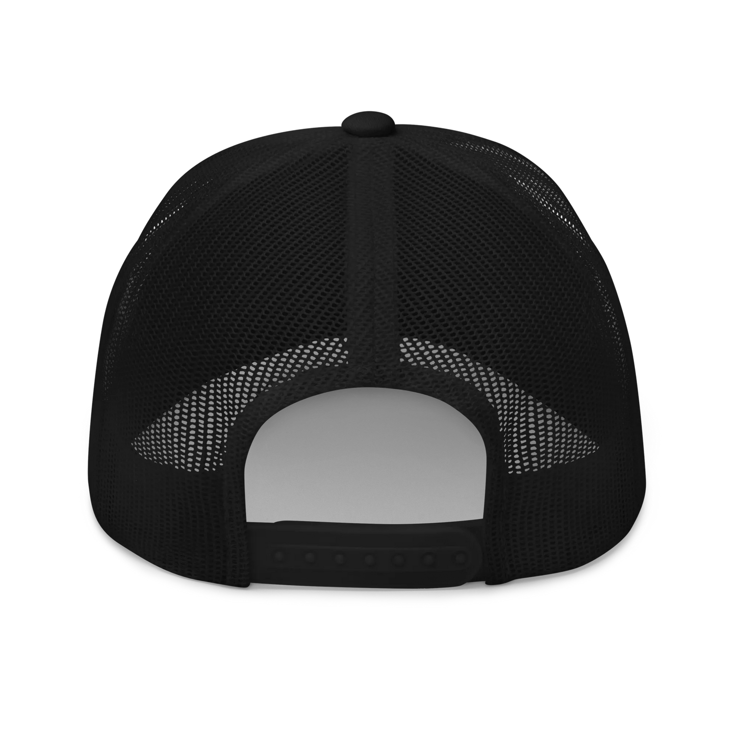 Monochrome Black "Make Europe Strong Again" / MESA Trucker Cap with "Show the Love for Europe" emblem in full color Back View