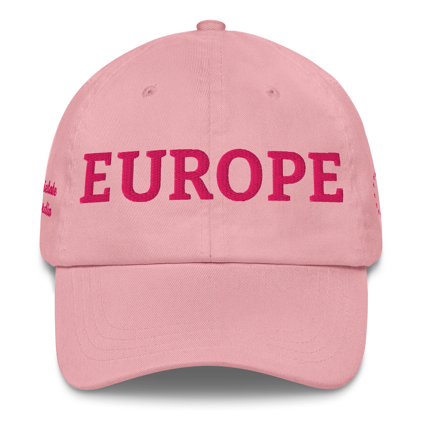 Monochrome Pink "EUROPE" Cap Front View