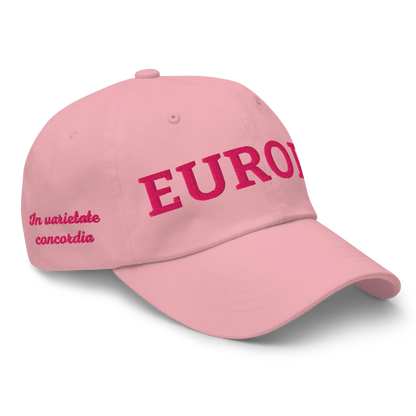 Monochrome Pink "EUROPE" Cap Right Front View