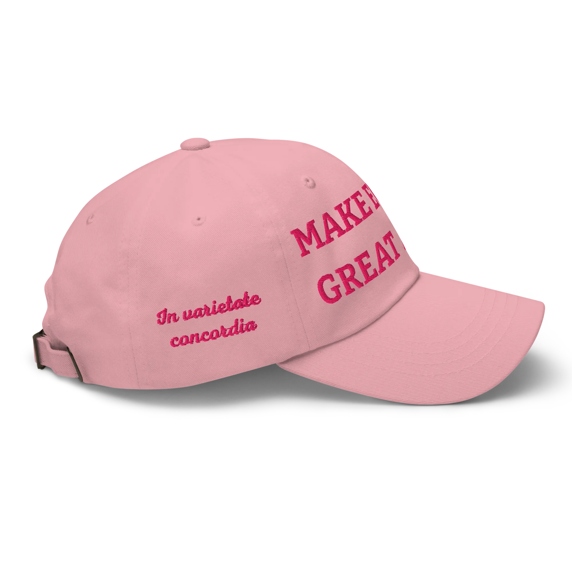 Monochrome Pink "Make Europe Great Again" / MEGA Cap with "Show the Love for Europe" emblem in full color Right View