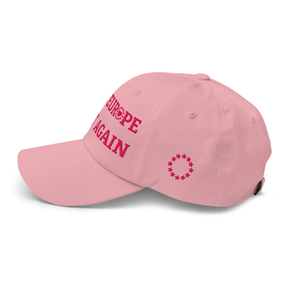Monochrome Pink "Make Europe Great Again" / MEGA Cap with "Show the Love for Europe" emblem Left View