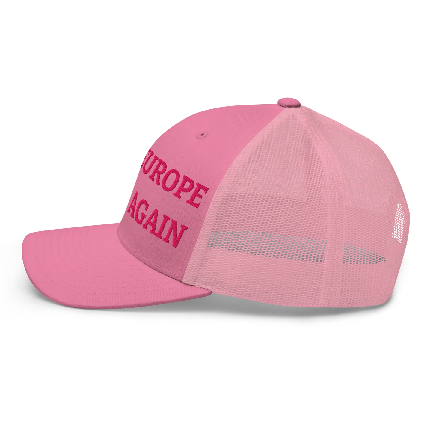 Monochrome Pink "Make Europe Great Again" / MEGA Trucker Cap Left View