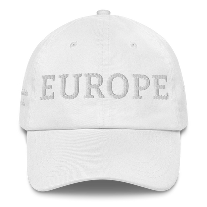 Monochrome White "EUROPE" Cap Front View