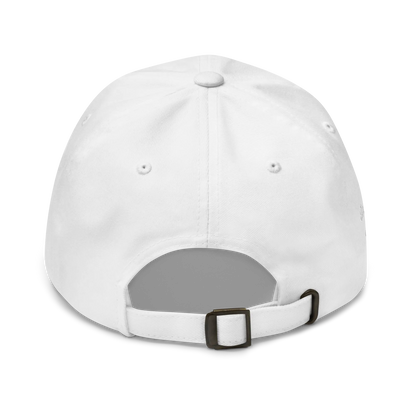 Monochrome White "Make Europe Great Again" / MEGA Cap with "Show the Love for Europe" emblem in full color Back View