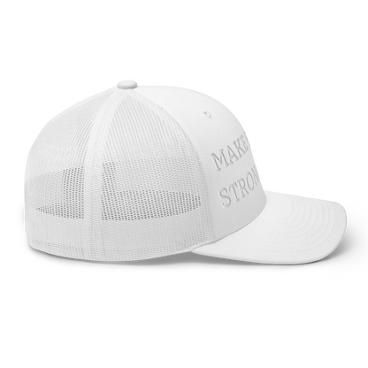 Monochrome White "Make Europe Strong Again" / MESA Trucker Cap Right View
