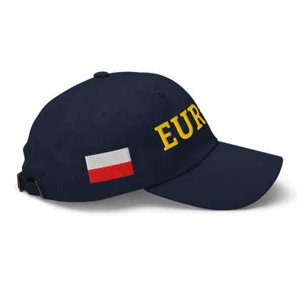 Navy Blue EUROPE Cap with National Flag of Poland and "Show the Love for Europe" emblem Right View