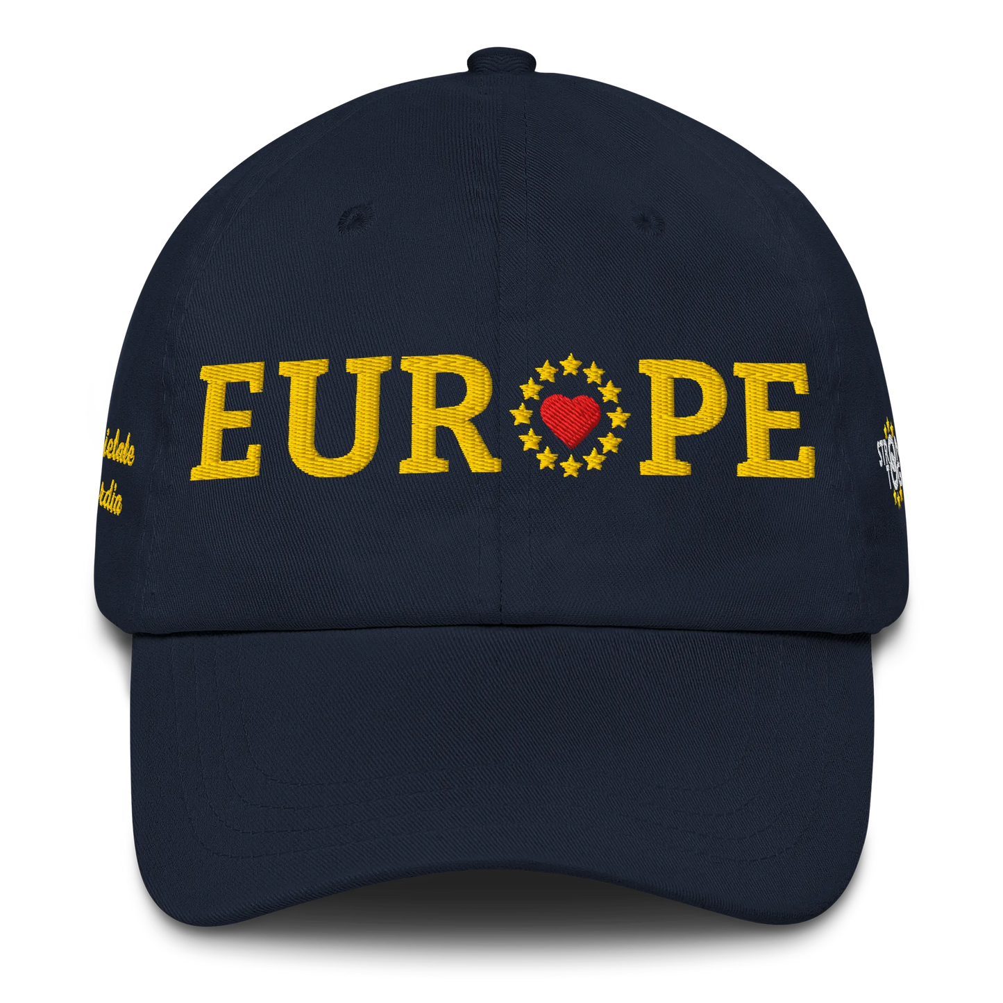 Navy Blue "EUROPE" Cap with "Show the Love for Europe" emblem Front View