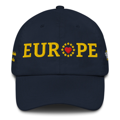 Navy Blue "EUROPE" Cap with "Show the Love for Europe" emblem Front View