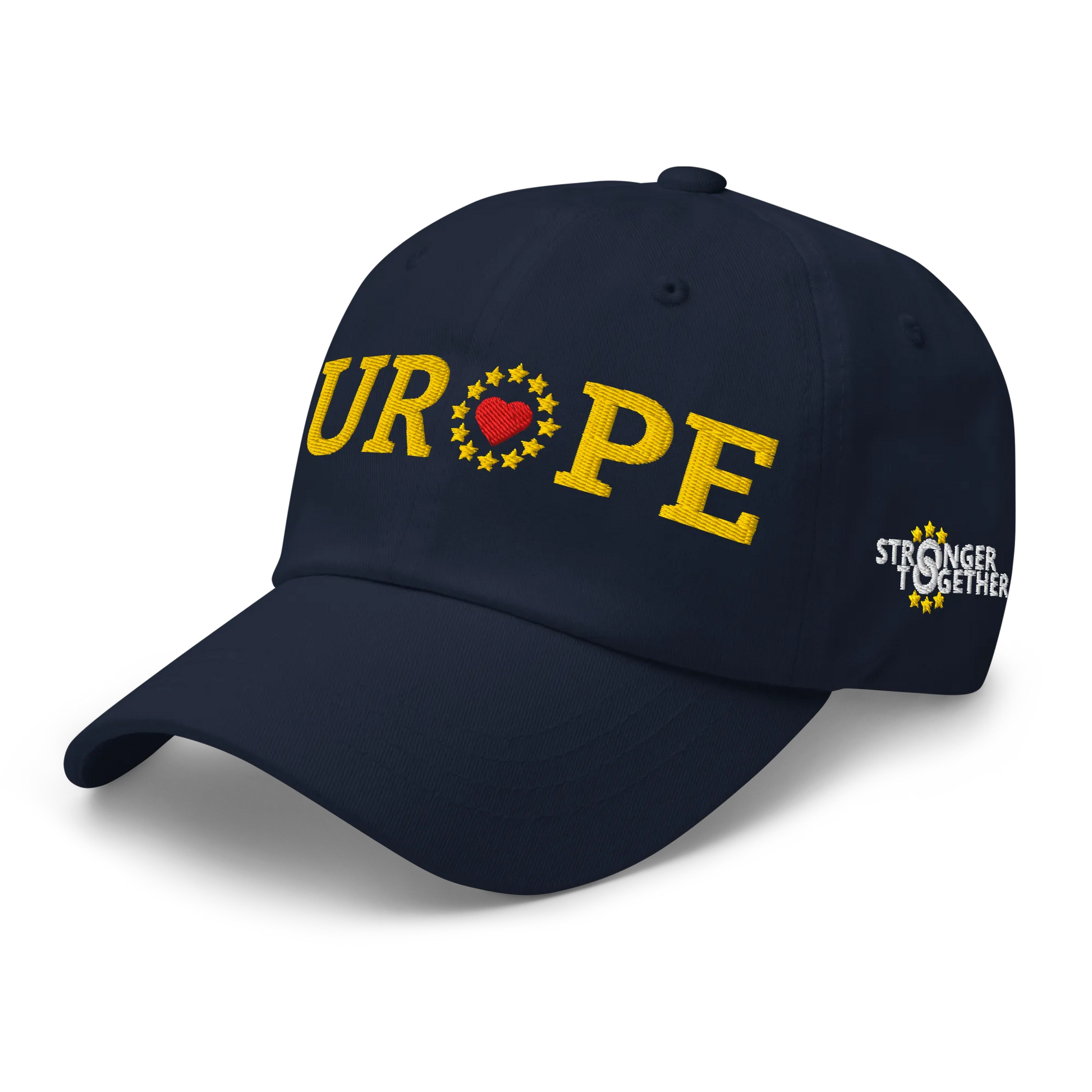 Navy Blue "EUROPE" Cap with "Show the Love for Europe" emblem Right Front View