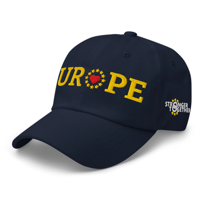 Navy Blue "EUROPE" Cap with "Show the Love for Europe" emblem Right Front View