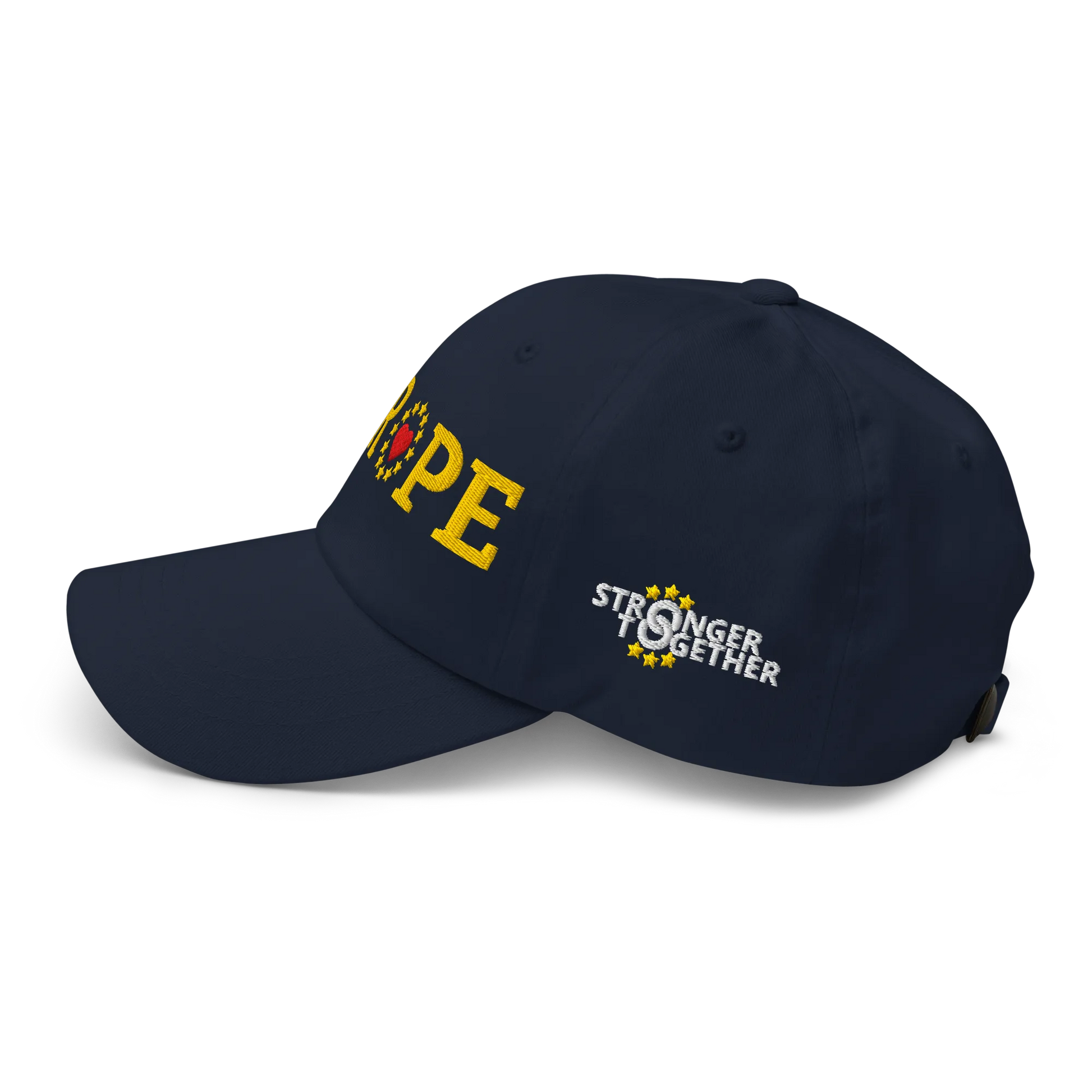 Navy Blue "EUROPE" Cap with "Show the Love for Europe" emblem Left View