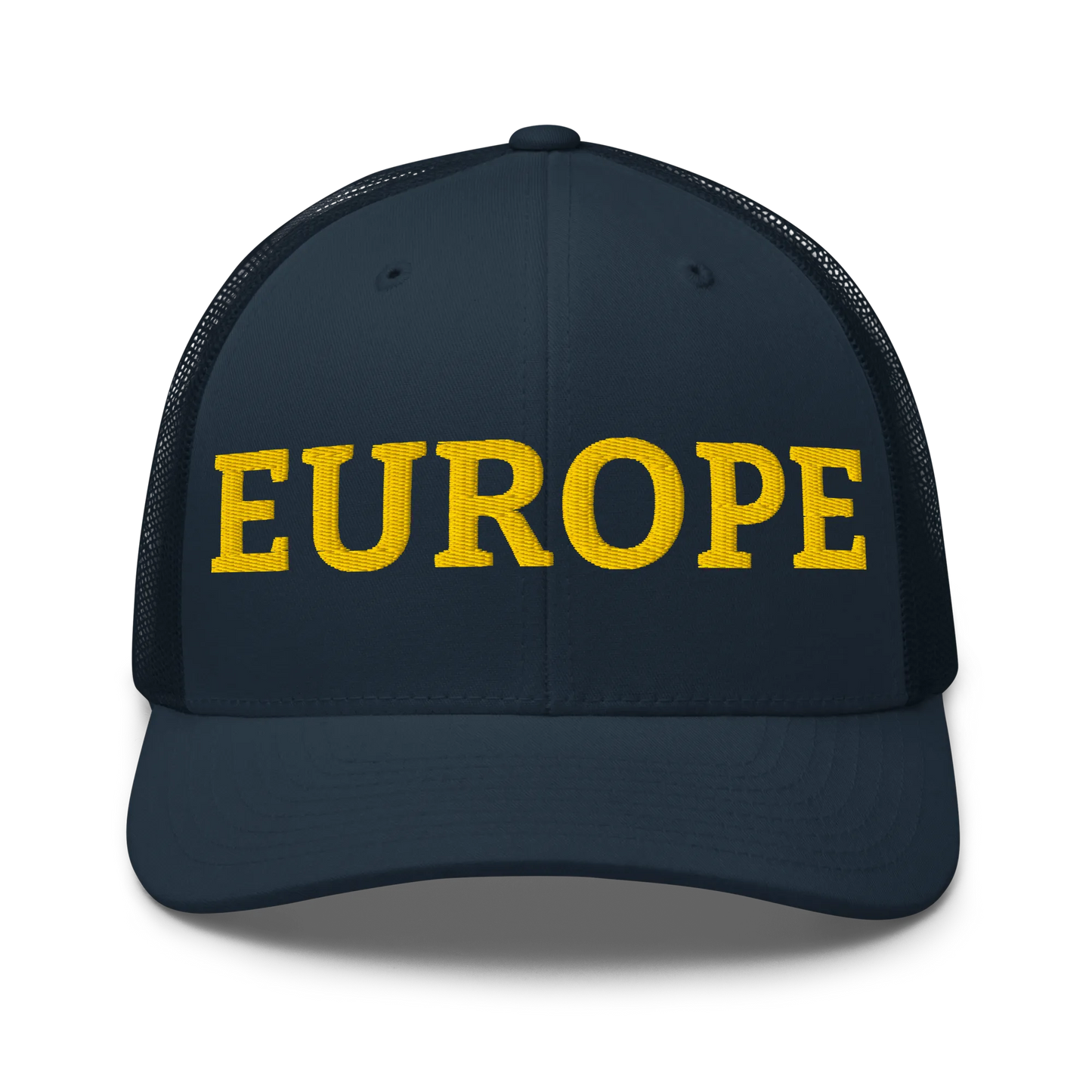 Navy Blue "EUROPE" Trucker Cap Front View