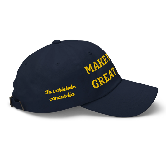 Navy Blue "Make Europe Great Again" / MEGA Cap with "Show the Love for EU" emblem Right View
