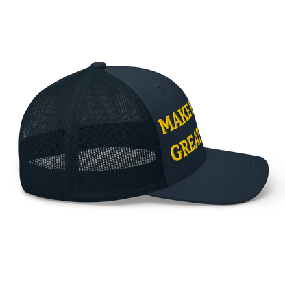 Navy Blue "Make Europe Great Again" / MEGA Trucker Cap Right View