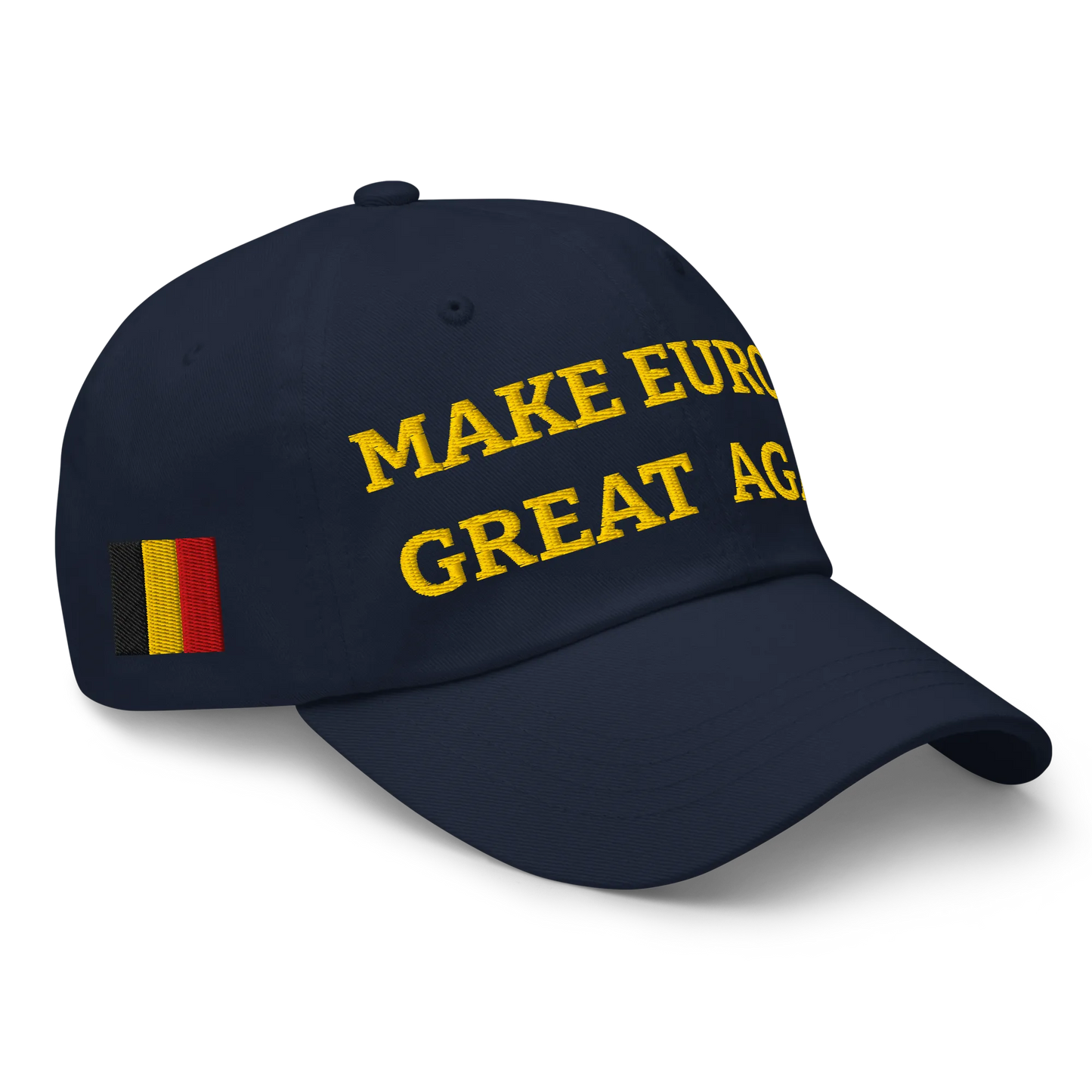 Navy Blue MEGA Cap with National Flag of Belgium Right Front View