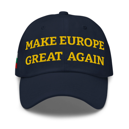 Navy Blue MEGA Cap with National Flag of Bulgaria Front View