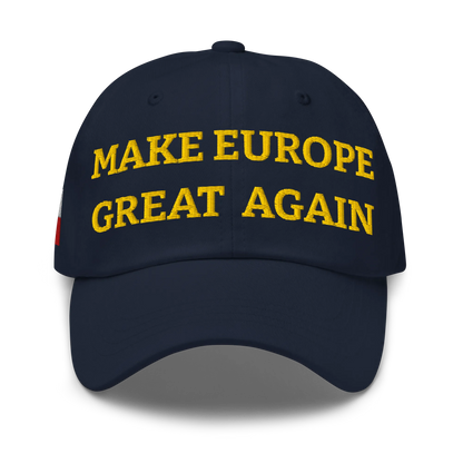 Navy Blue MEGA Cap with National Flag of Czechia Front View