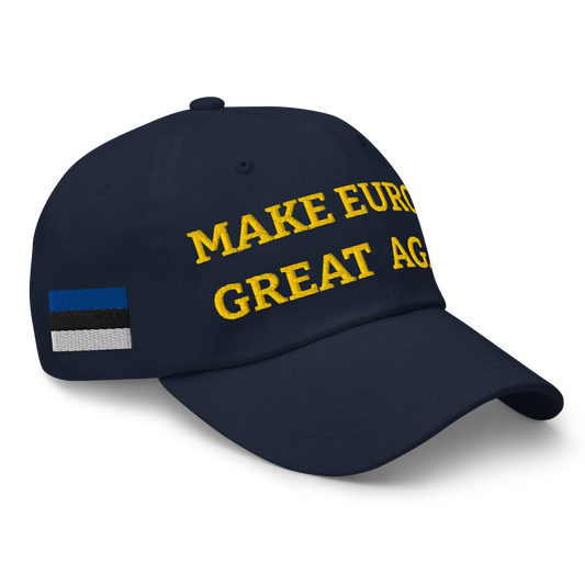 Navy Blue MEGA Cap with National Flag of Estonia Right Front View