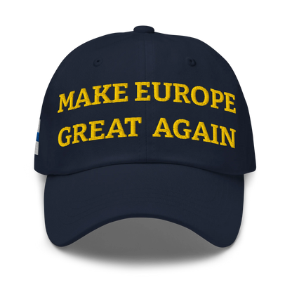 Navy Blue MEGA Cap with National Flag of Finland Front View