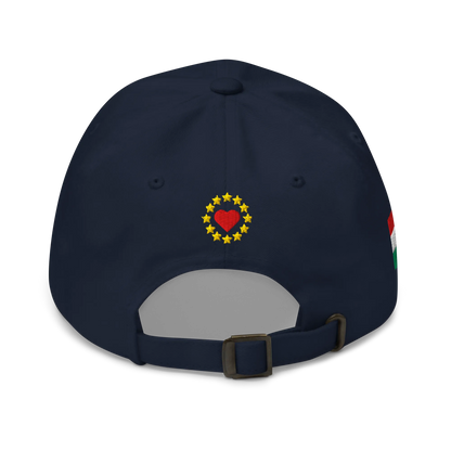 Navy Blue MEGA Cap with National Flag of Hungary Back View