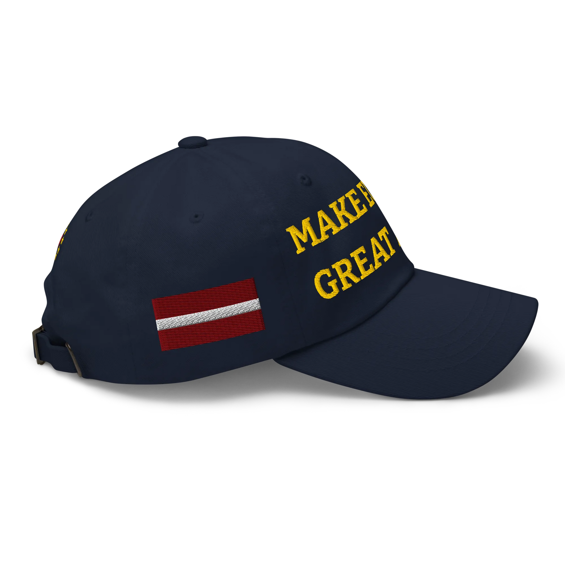 Navy Blue MEGA Cap with National Flag of Latvia Right View