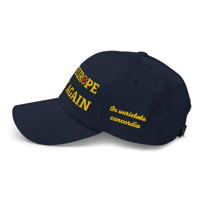 Navy Blue MEGA Cap with National Flag of Poland and "Show the Love for Europe" emblem Left View