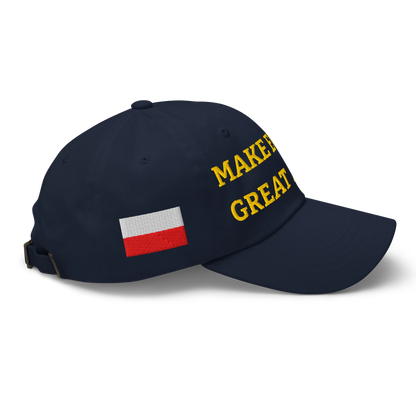 Navy Blue MEGA Cap with National Flag of Poland and "Show the Love for Europe" emblem Right View
