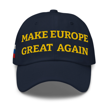 Navy Blue MEGA Cap with National Flag of Slovenia Front View