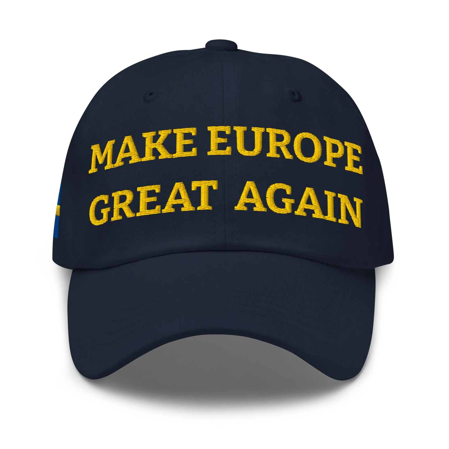 Navy Blue MEGA Cap with National Flag of Sweden Front View