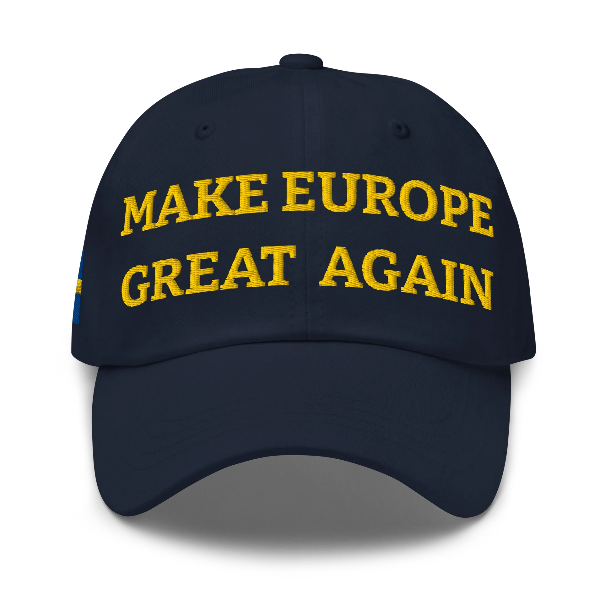 Navy Blue MEGA Cap with National Flag of Sweden Front View