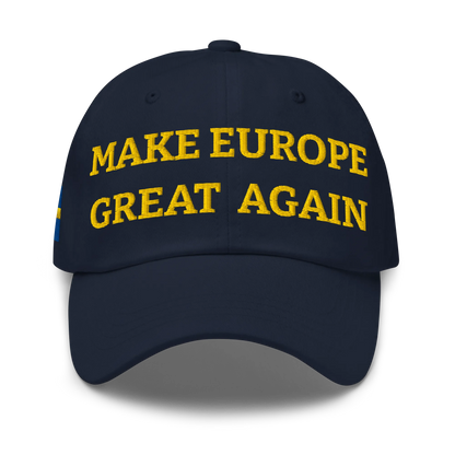 Navy Blue MEGA Cap with National Flag of Sweden Front View