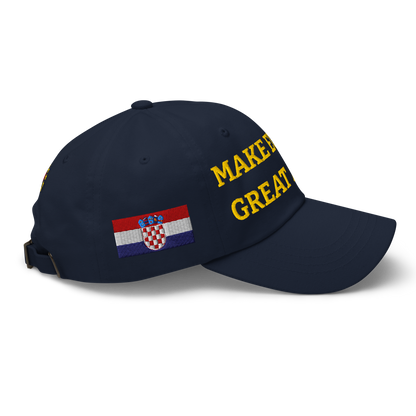 Navy Blue MEGA Hat with National Flag of Croatia Right View